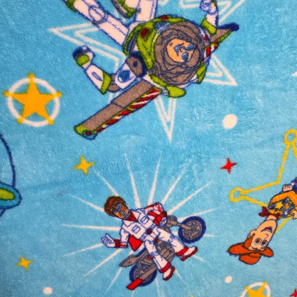 Disney Pixar Toy Story 4 Fleece Throw Blanket Blue 36x48 Woody Buzz Ducky Bunny